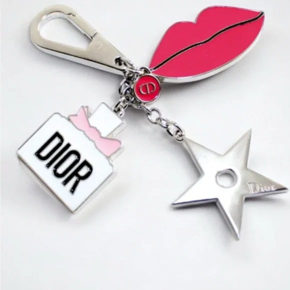 Dior Keychain Charm | Pink Lips, Star & Perfume Bottle | New on Card - Picture 4 of 5